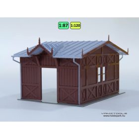 Wood waiting hall to HÉV buildings {505}