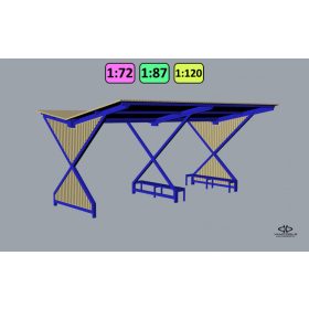 H0 1:87 buszmegálló, H0 1:87 beálló, H0 1:87 buszöböl, H0 1:87 váróterem, H0 1:87 váró