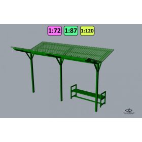H0 1:87 buszmegálló, H0 1:87 beálló, H0 1:87 buszöböl, H0 1:87 váróterem, H0 1:87 váró