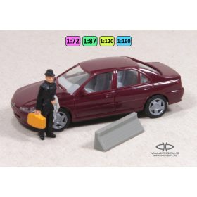 Beton terelőelem, 2m-es, féloldalas {2227}