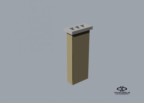 Háromkürtős vakolt kémény {2323}