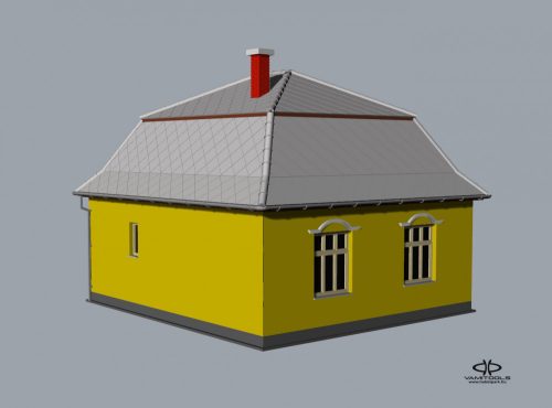 makett ház, makett Manzárdtetős ház, makett épület, makett kádárkocka, makett családi ház