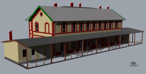 Kisterenye jellegű állomásépület {580}