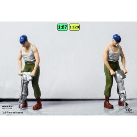 Worker with air hammer {2439} Worker with air hammer {2439}