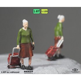 Old women with folding shopping cart {2440} Old women with folding shopping cart {2440}