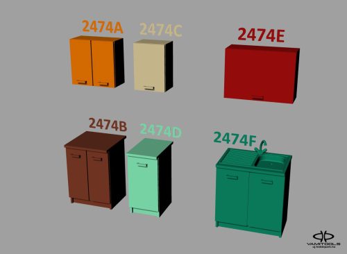 Kitchen furniture, sink {2474A-F}