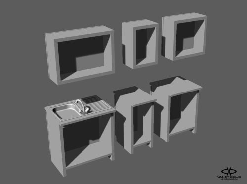 Kitchen furniture, sink {2474A-F}