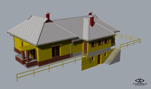 Porva-Csesznek jellegű állomásépület és vendégház {727A/B}