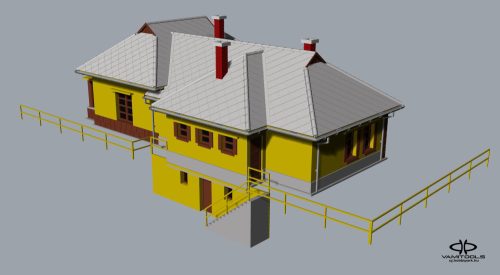 Porva-Csesznek jellegű állomásépület és vendégház {727A/B}