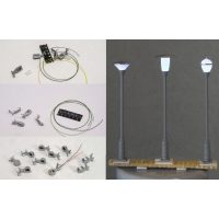 Street lamps, traffic lights